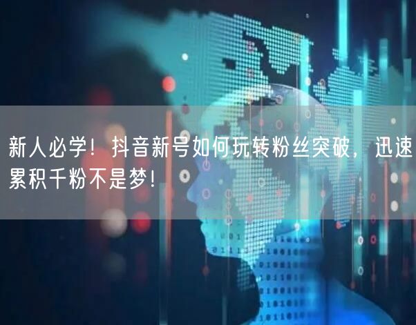 新人必学！抖音新号如何玩转粉丝突破，迅速累积千粉不是梦！