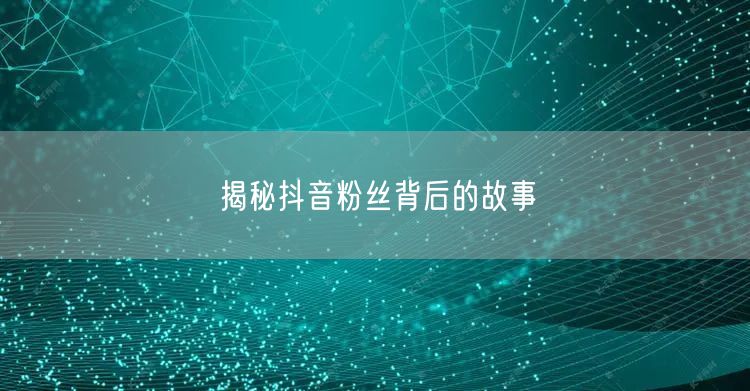 揭秘抖音粉丝背后的故事
