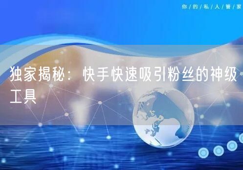 独家揭秘：快手快速吸引粉丝的神级工具