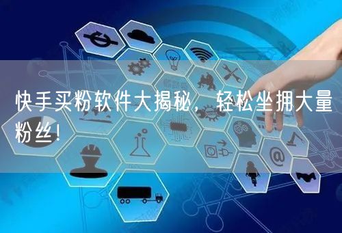 快手买粉软件大揭秘，轻松坐拥大量粉丝！