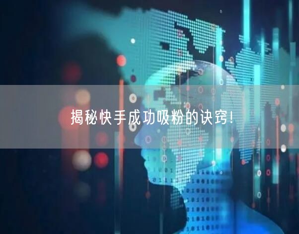 揭秘快手成功吸粉的诀窍！