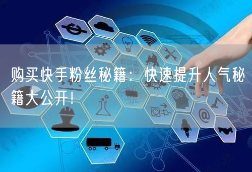 购买快手粉丝秘籍：快速提升人气秘籍大公开！