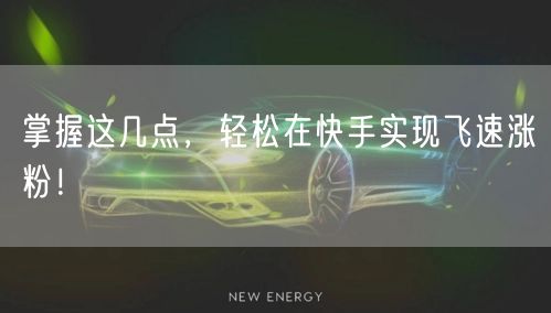 掌握这几点，轻松在快手实现飞速涨粉！