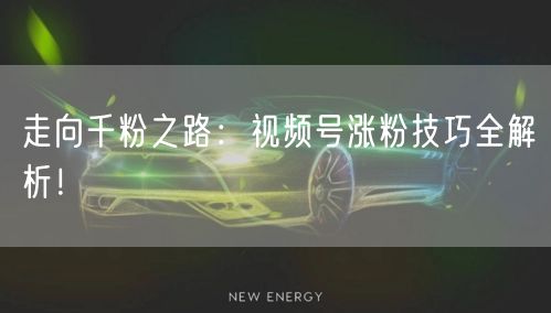 走向千粉之路：视频号涨粉技巧全解析！