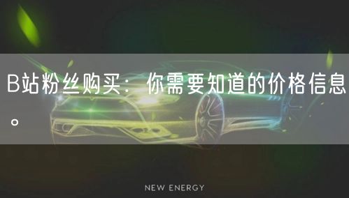 B站粉丝购买：你需要知道的价格信息。