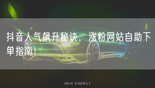 抖音人气飙升秘诀，涨粉网站自助下单指南！