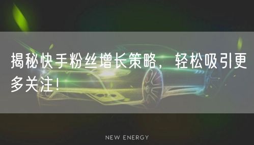 揭秘快手粉丝增长策略，轻松吸引更多关注！