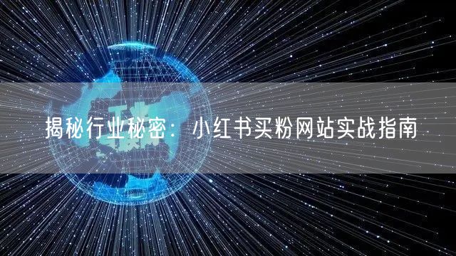 揭秘行业秘密：小红书买粉网站实战指南