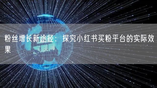 粉丝增长新途径：探究小红书买粉平台的实际效果