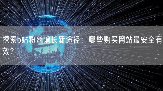 探索b站粉丝增长新途径：哪些购买网站最安全有效？