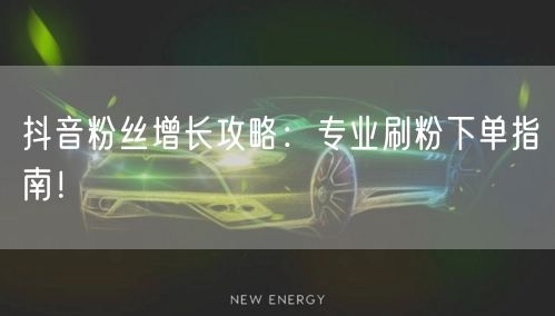 抖音粉丝增长攻略:专业刷粉下单指南!