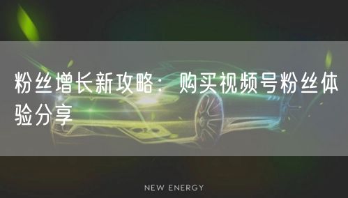 粉丝增长新攻略:购买视频号粉丝体验分享