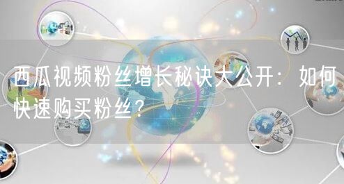 西瓜视频粉丝增长秘诀大公开：如何快速购买粉丝？