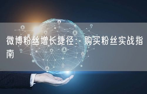 微博粉丝增长捷径：购买粉丝实战指南