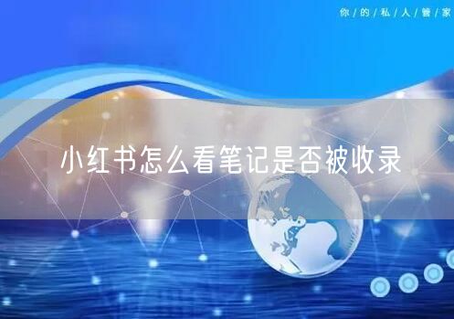 小红书怎么看笔记是否被收录