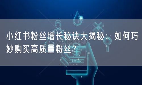 小红书粉丝增长秘诀大揭秘：如何巧妙购买高