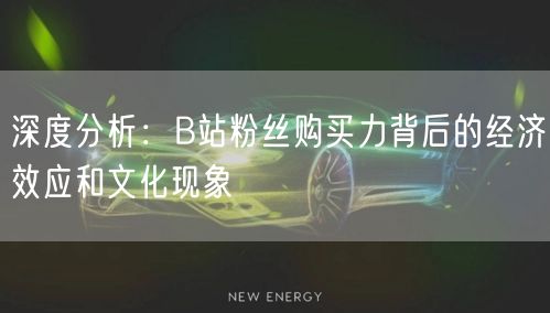 深度分析：B站粉丝购买力背后的经济效应和文化现象