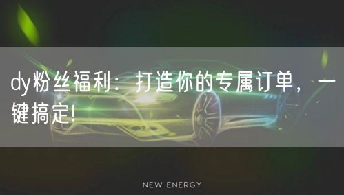 dy粉丝福利：打造你的专属订单，一键搞定!