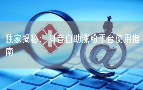 独家揭秘：抖音自助涨粉平台使用指南