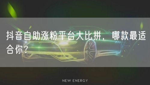 抖音自助涨粉平台大比拼，哪款最适合你？