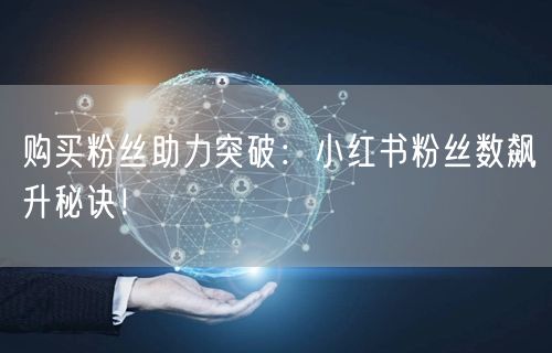 购买粉丝助力突破：小红书粉丝数飙升秘诀！