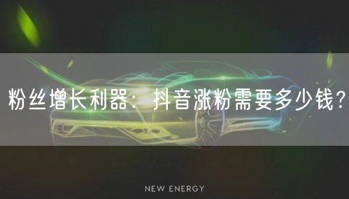 粉丝增长利器：抖音涨粉需要多少钱？