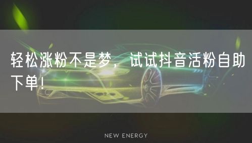 轻松涨粉不是梦，试试抖音活粉自助下单！