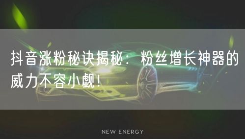 抖音涨粉秘诀揭秘：粉丝增长神器的威力不容