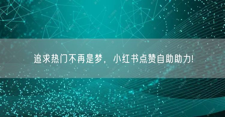 追求热门不再是梦，小红书点赞自助助力!