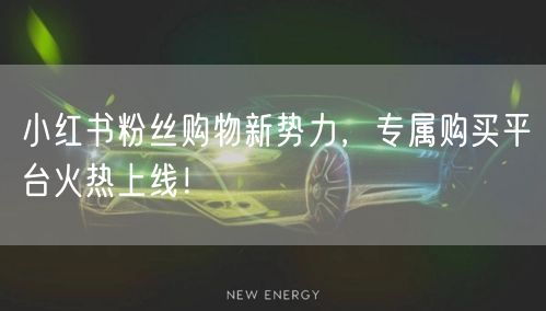 小红书粉丝购物新势力，专属购买平台火热上线！