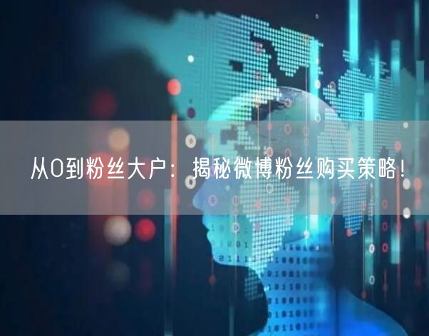 从0到粉丝大户：揭秘微博粉丝购买策略！