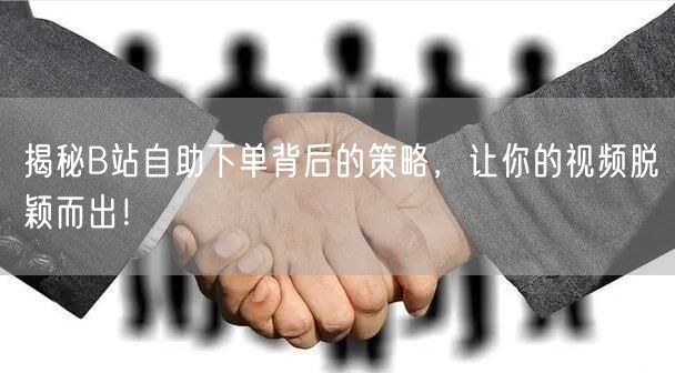 揭秘B站自助下单背后的策略，让你的视频脱颖而出！