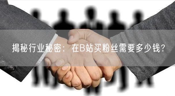 揭秘行业秘密：在B站买粉丝需要多少钱？