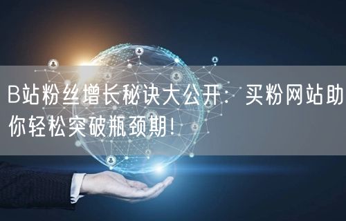 B站粉丝增长秘诀大公开：买粉网站助你轻松突破瓶颈期！