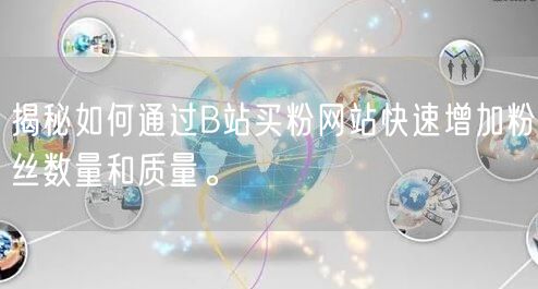 揭秘如何通过B站买粉网站快速增加粉丝数量和质量。