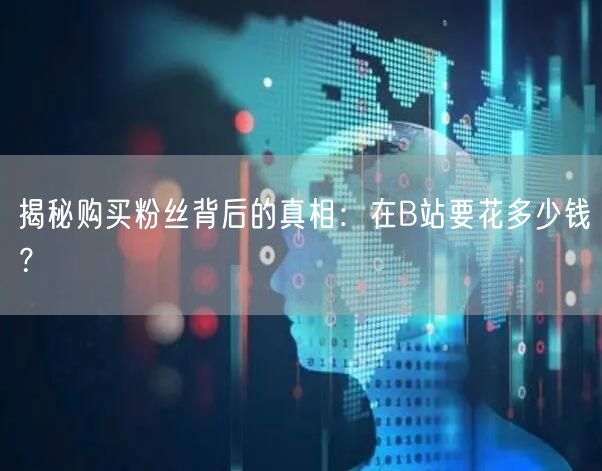 揭秘购买粉丝背后的真相：在B站要花多少钱？