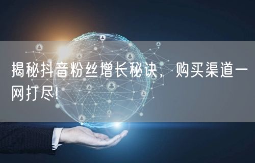 揭秘抖音粉丝增长秘诀，购买渠道一网打尽!