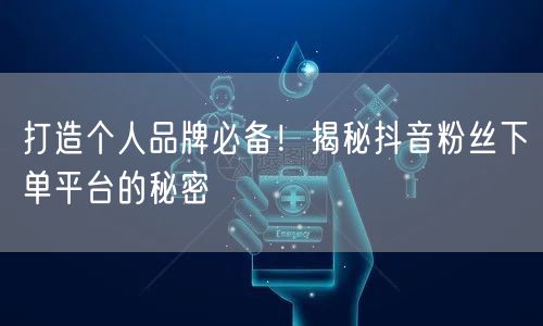 打造个人品牌必备！揭秘抖音粉丝下单平台的