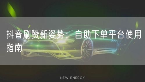 抖音刷赞新姿势：自助下单平台使用指南