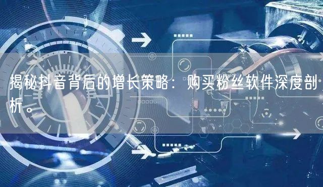 揭秘抖音背后的增长策略：购买粉丝软件深度剖析。