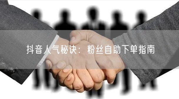 抖音人气秘诀：粉丝自助下单指南