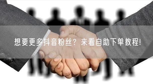 想要更多抖音粉丝？来看自助下单教程!