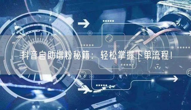 抖音自助增粉秘籍：轻松掌握下单流程！