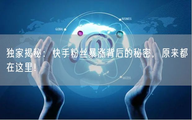 独家揭秘：快手粉丝暴涨背后的秘密，原来都在这里！