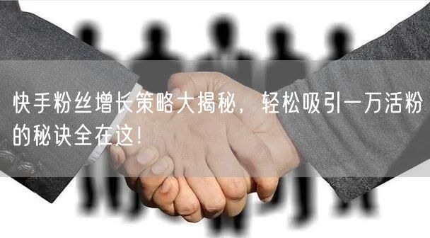 快手粉丝增长策略大揭秘，轻松吸引一万活粉的秘诀全在这！